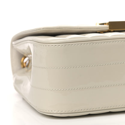 Saint Laurent Patent Calfskin Matelasse Monogram Medium Vicky Chain Bag White 7 of 8