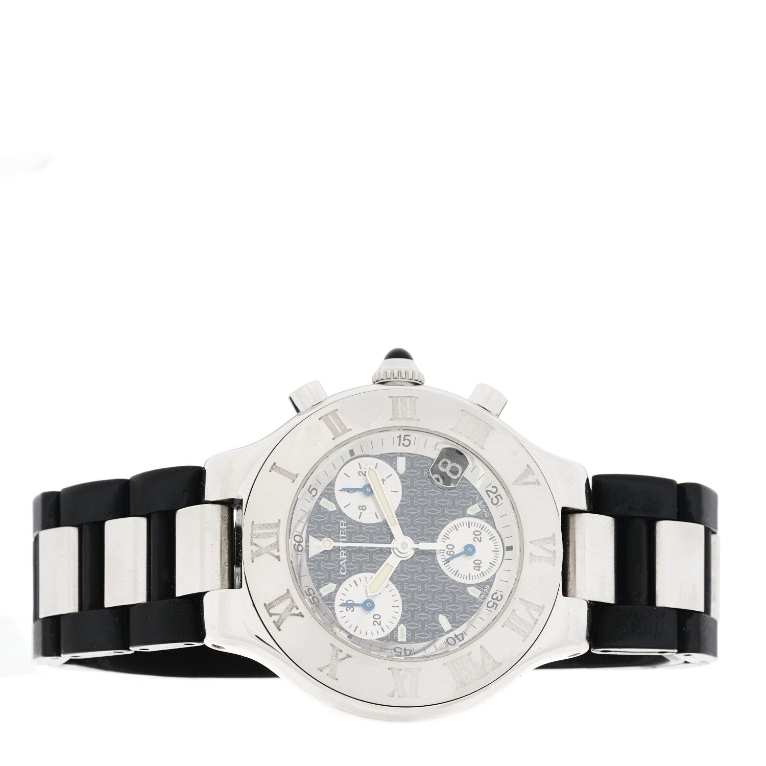 Cartier Stainless Steel Rubber 38mm Must 21 Chronoscaph Quartz Watch Black 2 of 4