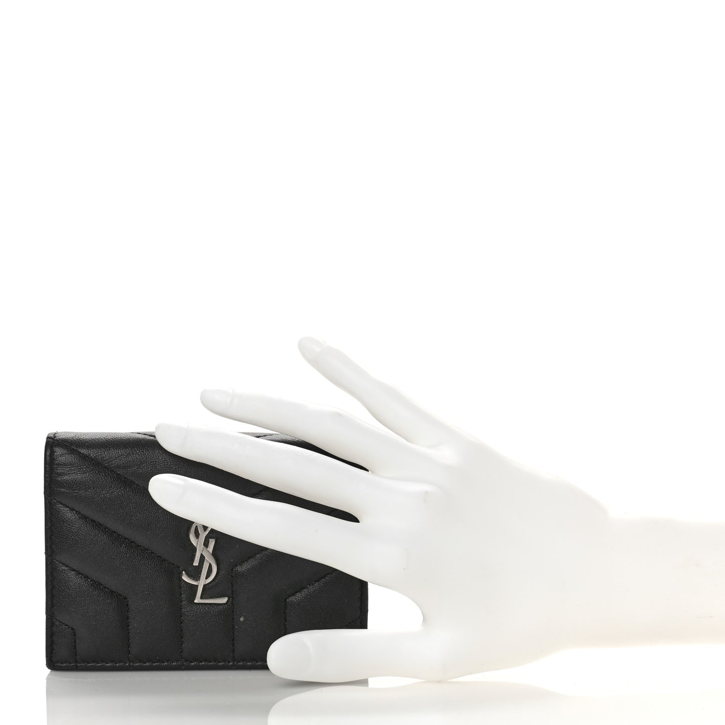 Lambskin Y Quilted Monogram Loulou Flap Wallet Black