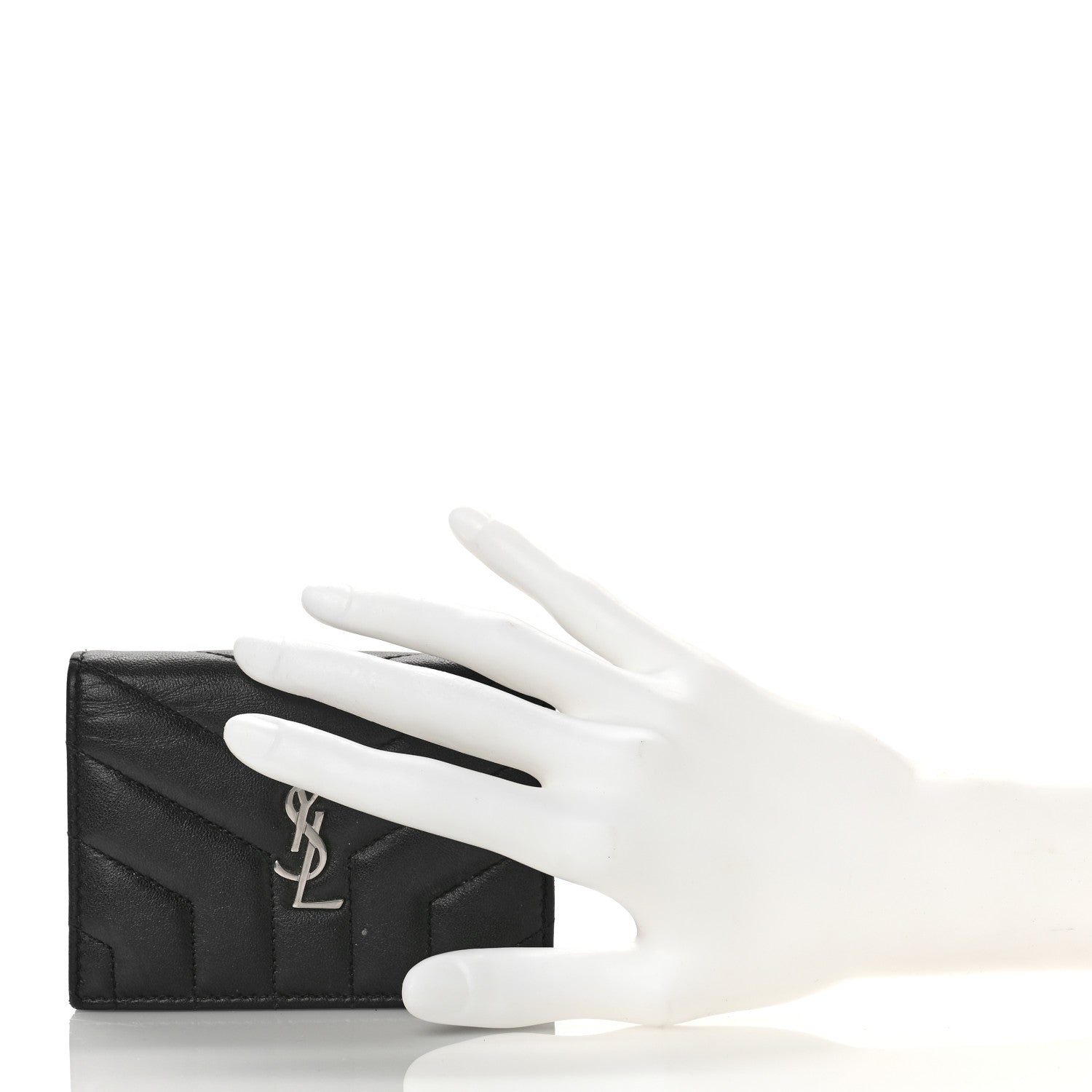 Saint Laurent Lambskin Y Quilted Monogram Loulou Flap Wallet Black 2 of 11