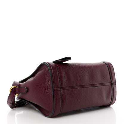 Alexander McQueen Pebbled Calfskin Mini Padlock Tote Bordeaux 4 of 12