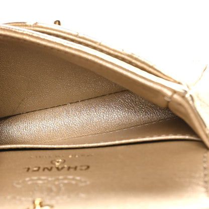 Chanel Metallic Calfskin Quilted Mini Flap Bag Charm With Hook Golden 5 of 11
