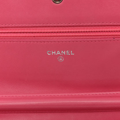 Chanel Lambskin Quilted Boy Wallet On Chain WOC Pink 6 of 14