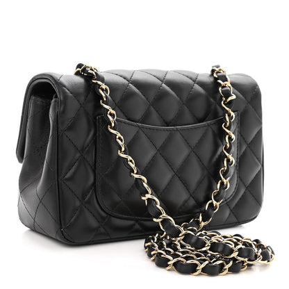 Chanel Lambskin Quilted Mini Rectangular Flap Black 3 of 10