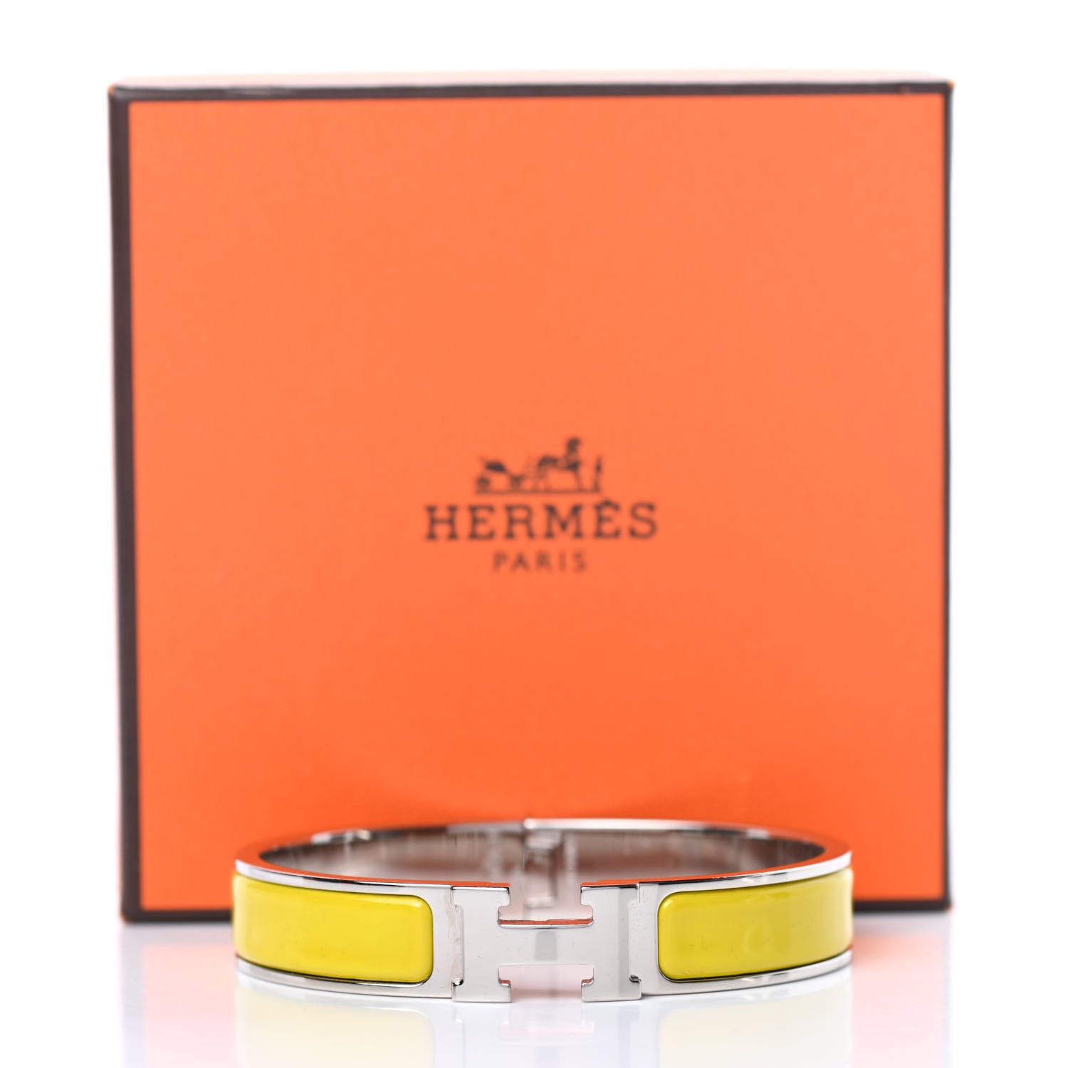 Hermes Enamel Narrow Clic Clac H Bracelet GM Chartreuse 6 of 6