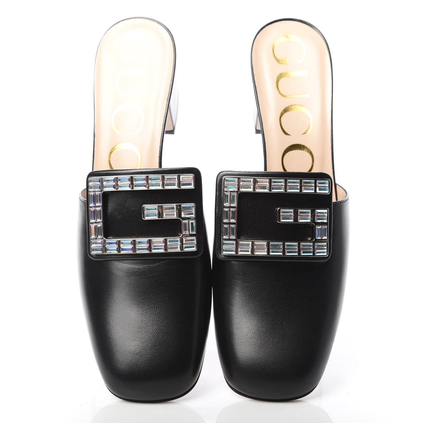 Malaga Kid Crystal Square G Madelyn Mules 36.5 Black