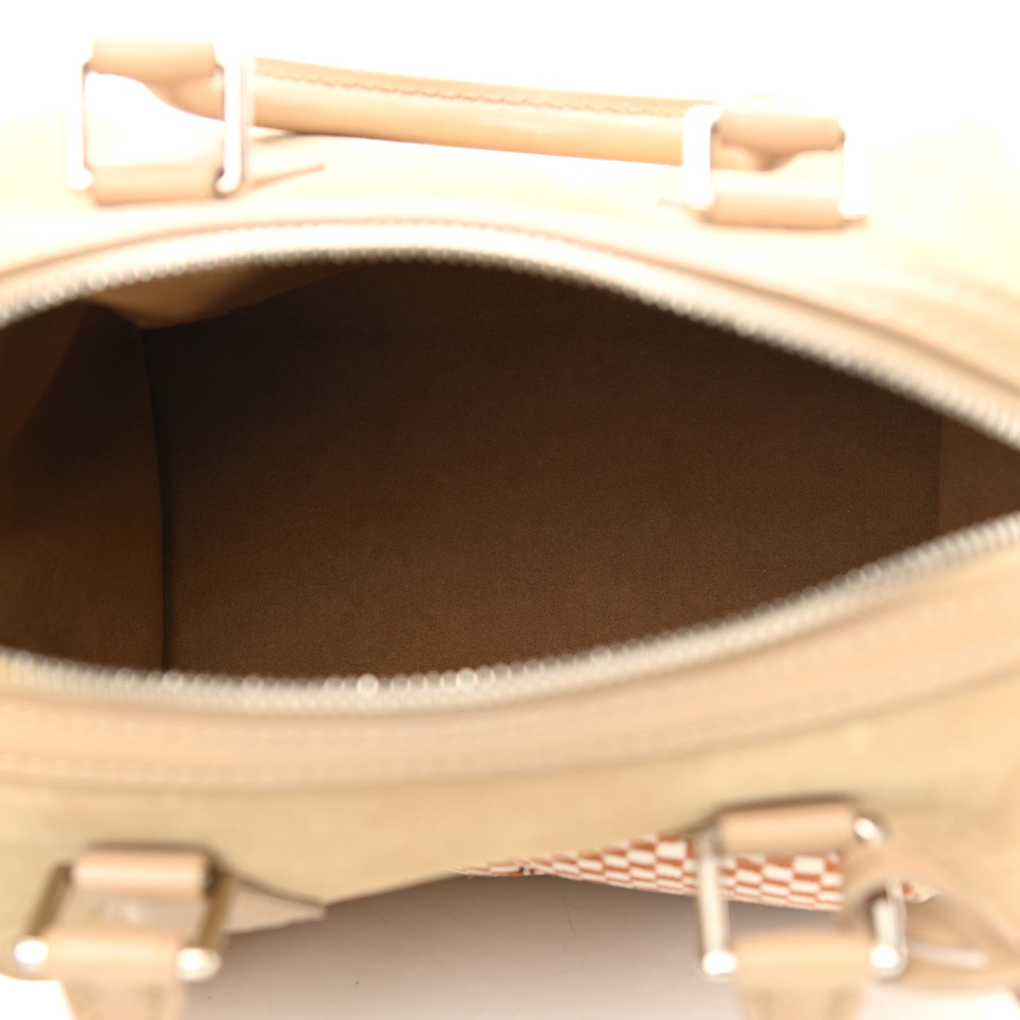 Suede Cubic Illusion Fleur Speedy Cube PM Beige
