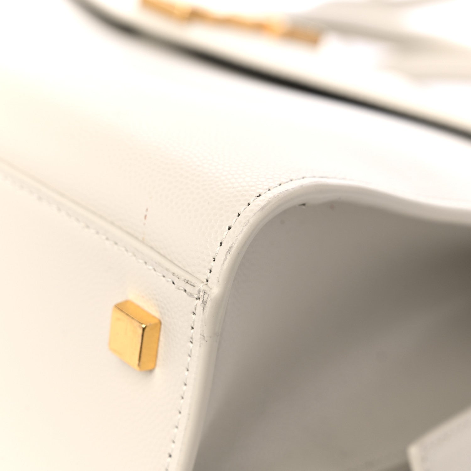 Saint Laurent Shiny Calfskin Medium Uptown Tote White 9 of 17
