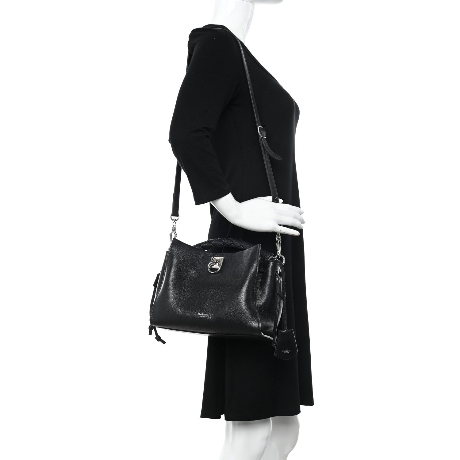 Mulberry Shiny Calfskin Small Iris Tote Black 2 of 13
