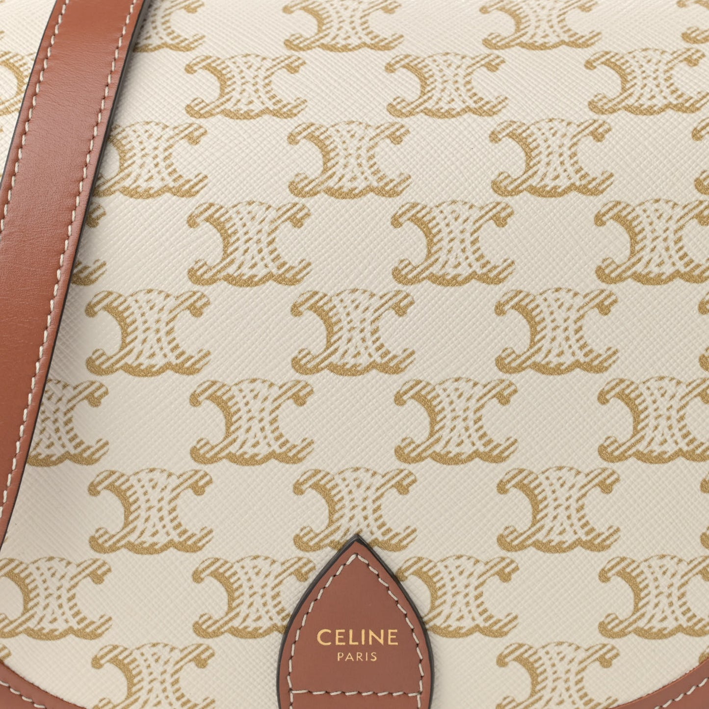 Triomphe Canvas Medium Folco Bag White
