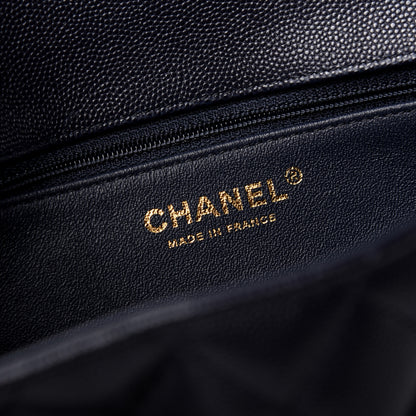 Chanel Caviar Quilted Flap Clutch Navy Blue 6 of 7