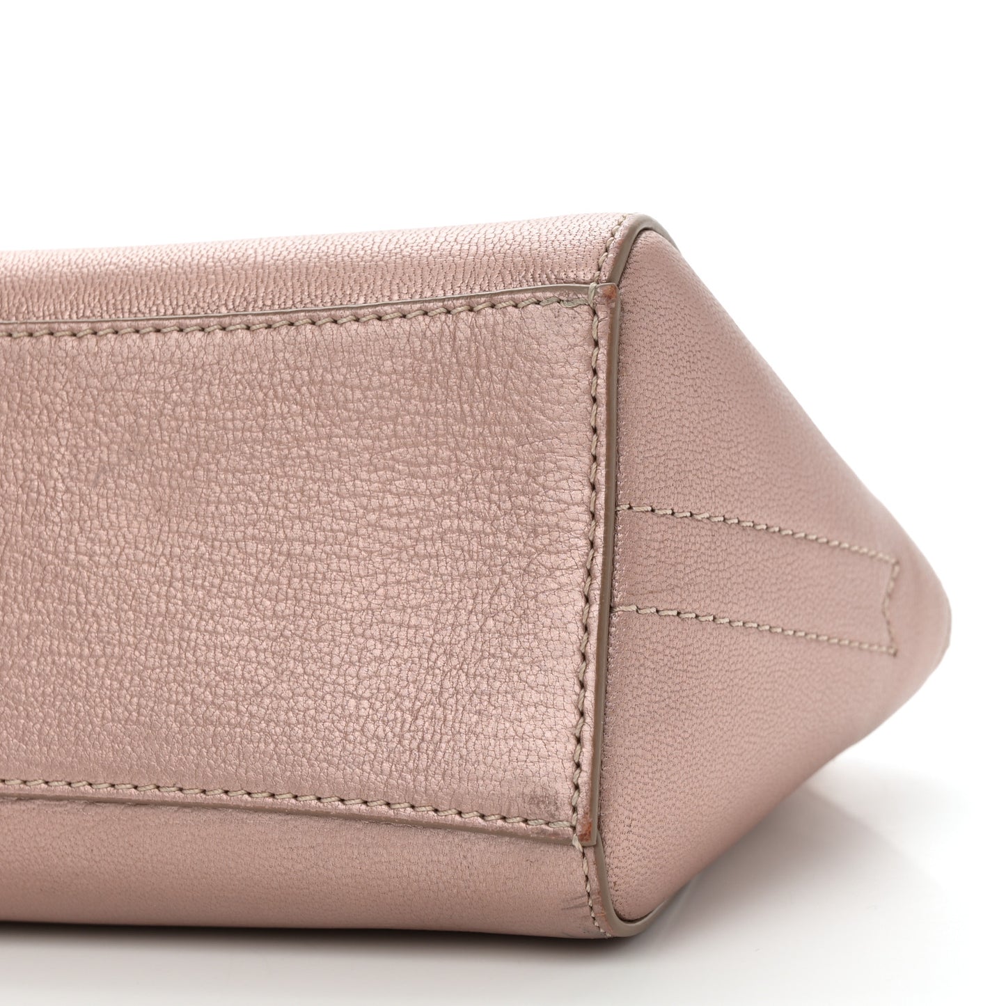Metallic Sugar Goatskin Small Antigona Beauty Wristlet Light Pink