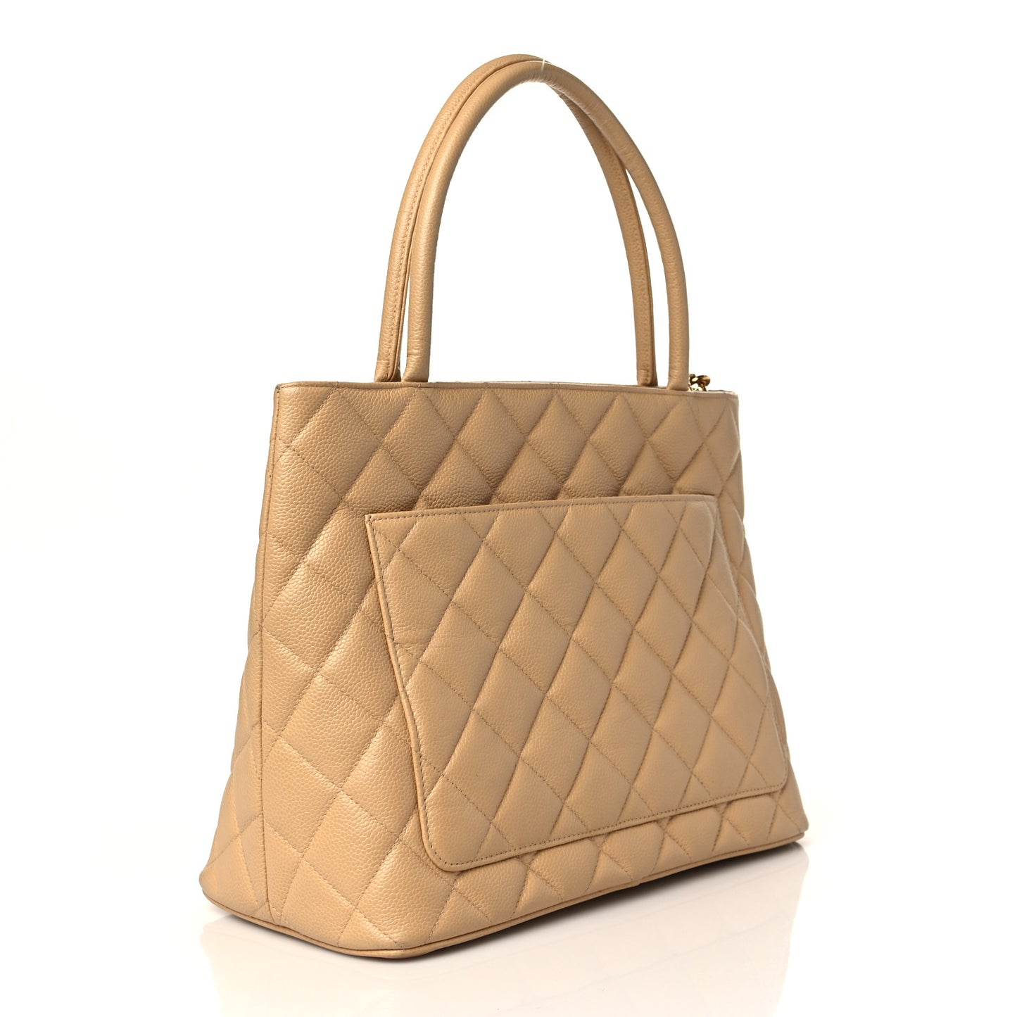 Caviar Quilted Medallion Tote Beige