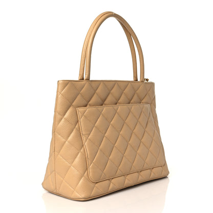 Chanel Caviar Quilted Medallion Tote Beige 3 of 11