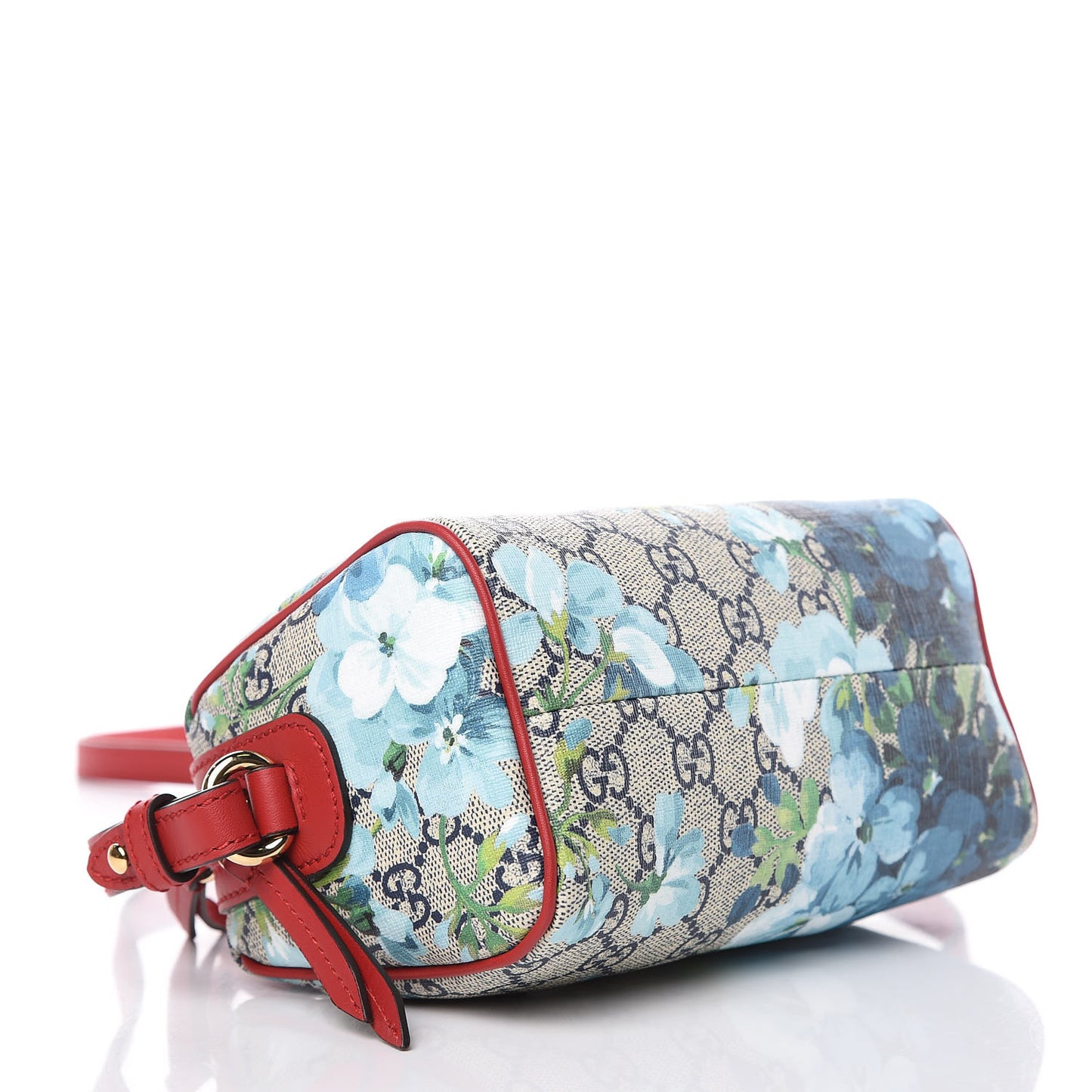 GG Supreme Monogram Blooms Mini Boston Navy Blue Hibiscus