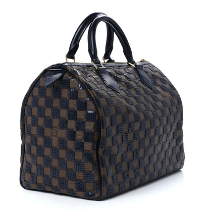Louis Vuitton Damier Paillettes Speedy 30 Blue 3 of 13