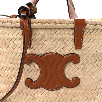 Celine Palm Leaf Calfskin Triomphe Teen Panier Tan 7 of 9