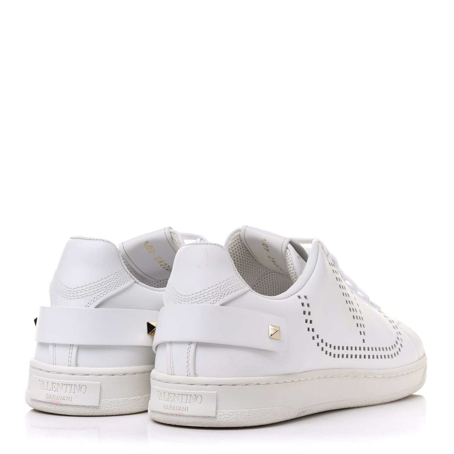 Calfskin Womens Backnet Sneakers 40.5 White
