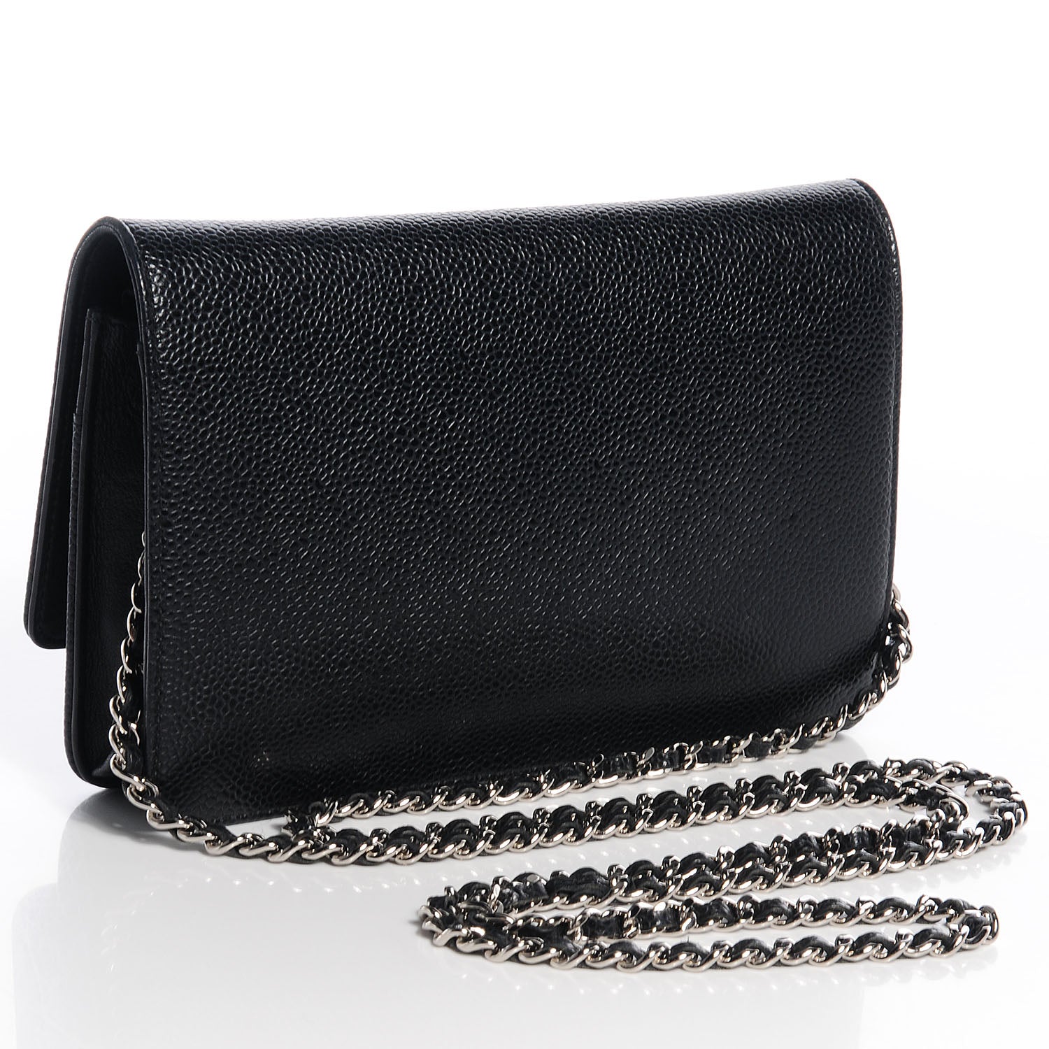 Chanel Caviar Timeless CC Wallet on Chain WOC Black 3 of 8