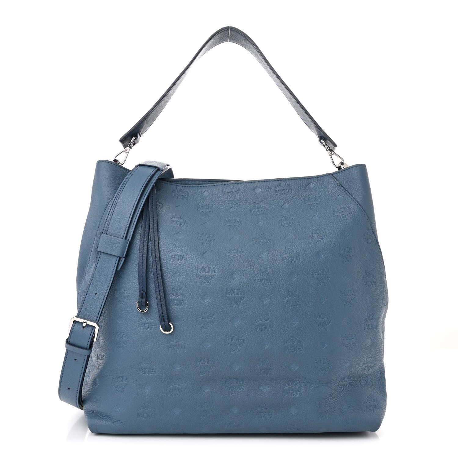 MCM Calfskin Ottomar Monogram Large Klara Hobo Luft Blue 1 of 16