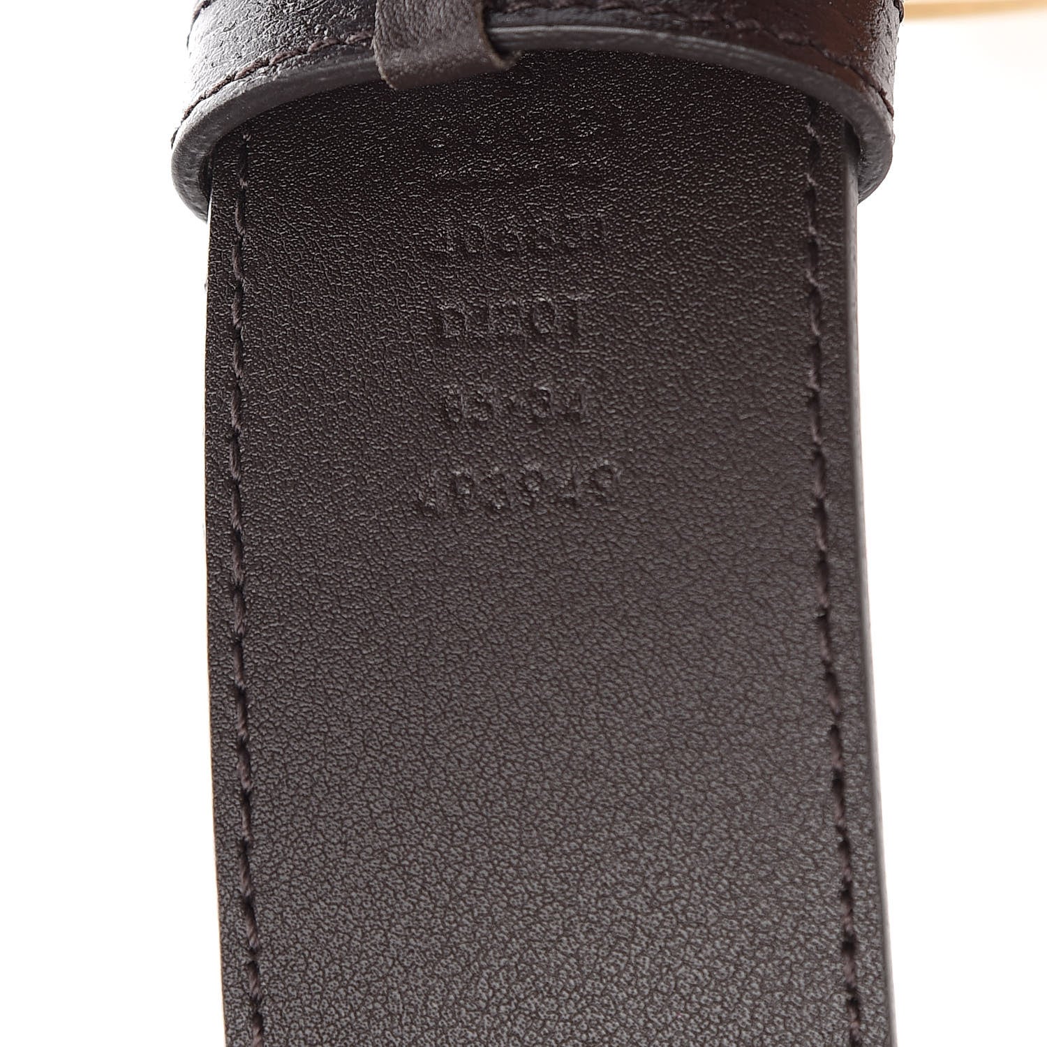 Gucci Textured Dollar Calfskin Double G 40mm Belt 85 34 Dark Cocoa 6 of 6