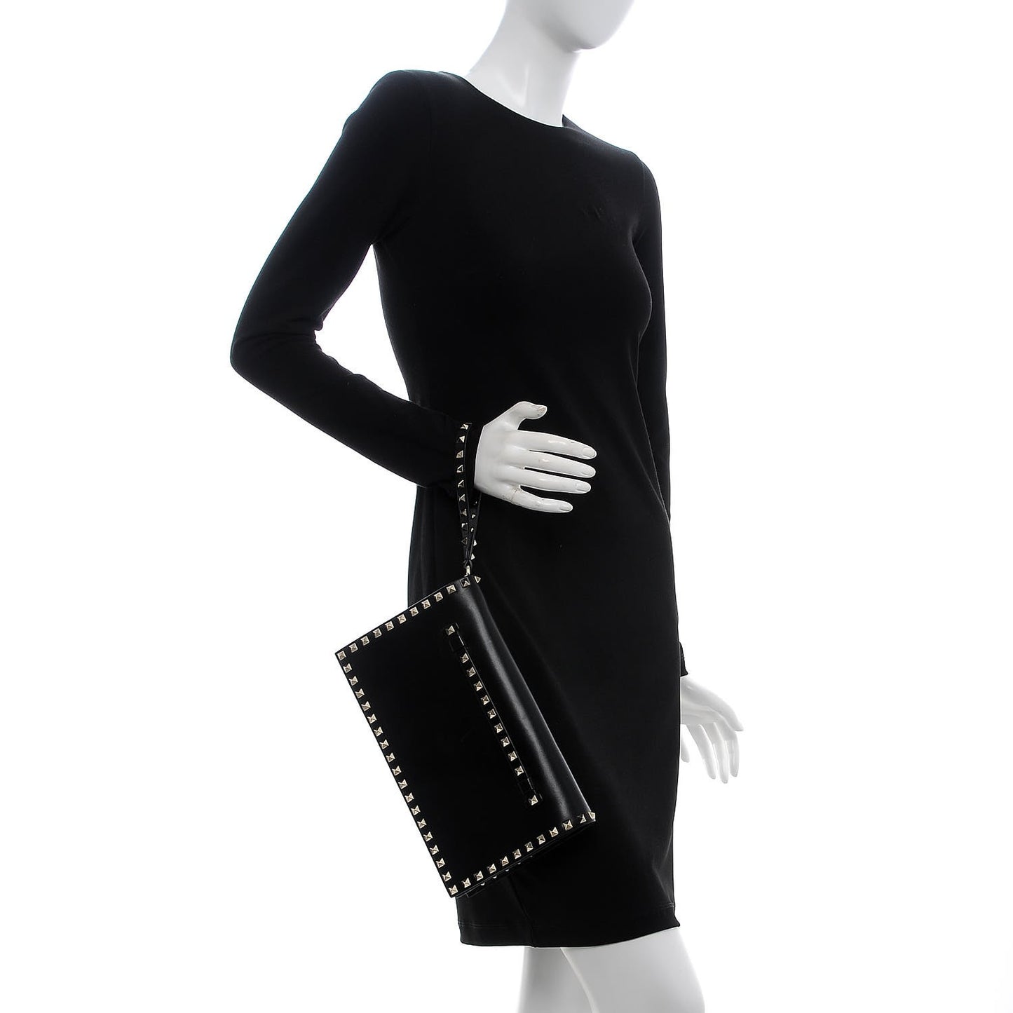 Nappa Rockstud Wristlet Clutch Black
