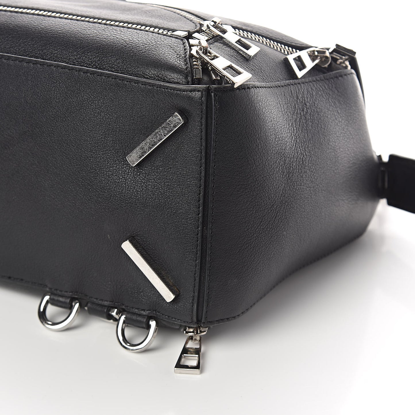 Calfskin Zipper Puzzle Bag Black