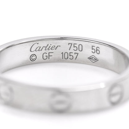 Cartier 18K White Gold 3.5mm LOVE Wedding Band Ring 56 7.5 4 of 4