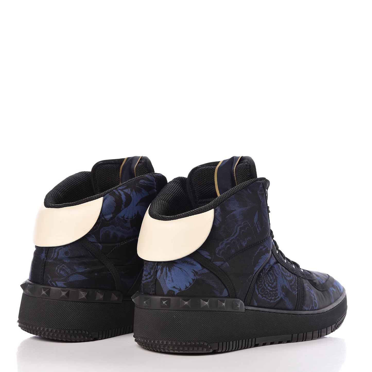 Nylon Camubutterfly Mens Rockstud High Top Sneakers 45 Marine Light Ivory Black