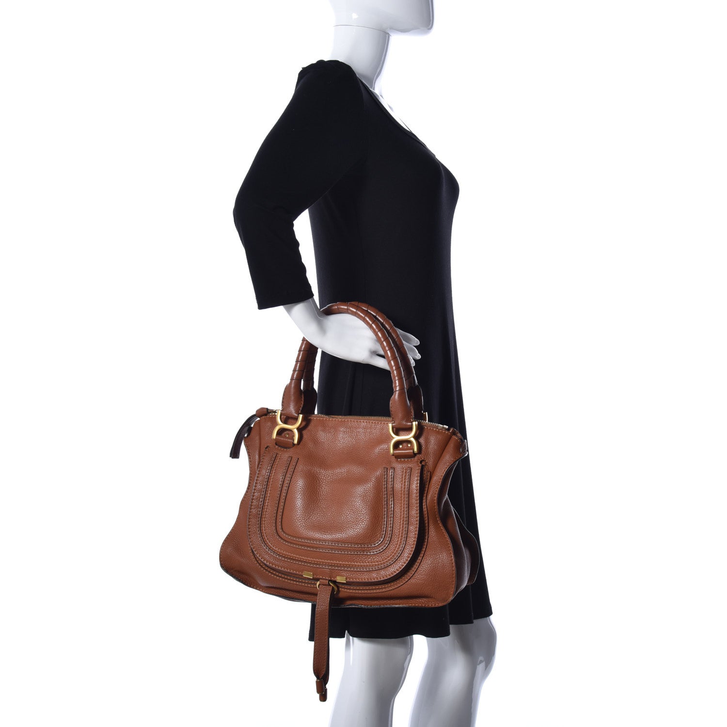 Chloe Calfskin Medium Marcie Satchel Tan 2 of 10