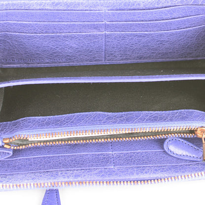 Balenciaga Agneau Giant 12 Gold Hardware Continental Zip Around Wallet Bleu Lavande 5 of 7