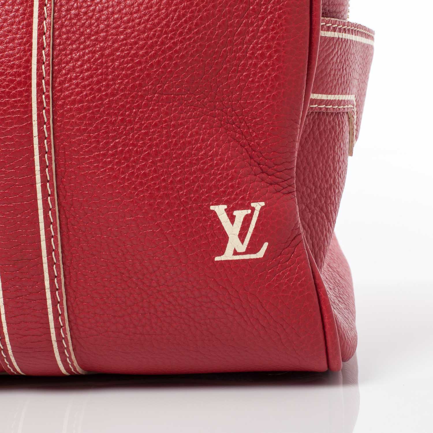 Louis Vuitton Tobago Leather Carryall Red 8 of 12