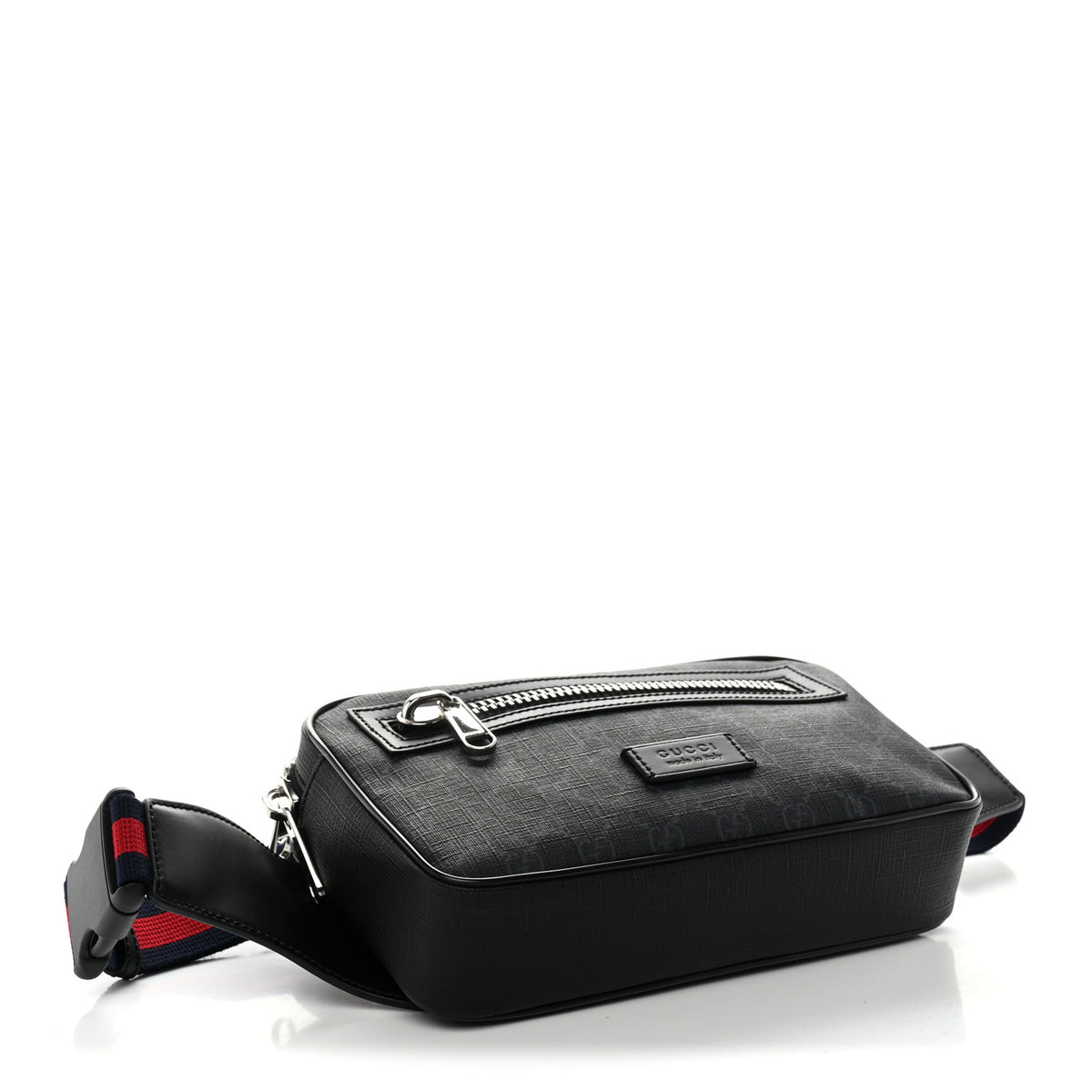 Soft GG Supreme Monogram Web Belt Bag Black Grey