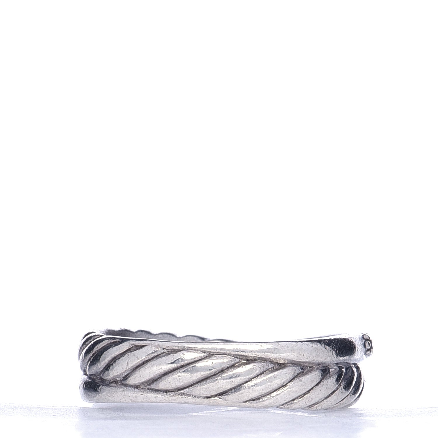 David Yurman Sterling Silver Diamond 5mm Crossover Ring 52 6 3 of 7