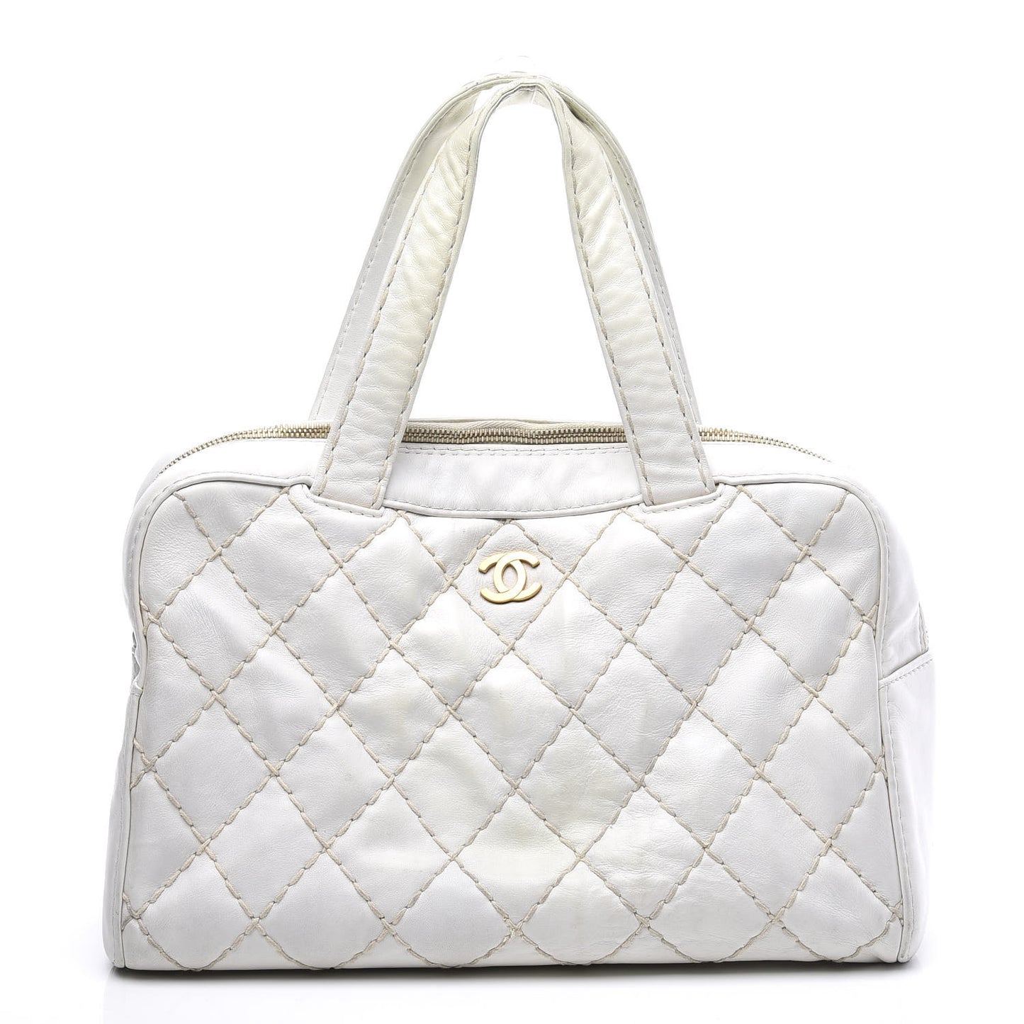 Calfskin Stitch Bowler White