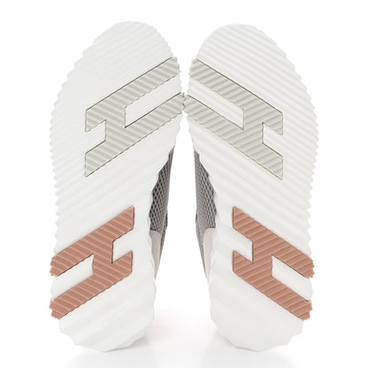 Hermes Air Mesh Suede Goatskin Bouncing Sneakers 36 Gris Lulea White 5 of 10