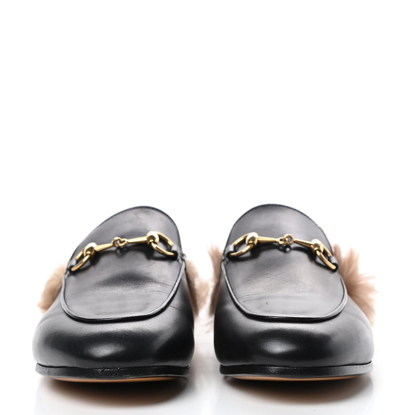 Calfskin Fur Womens Princetown Slippers 36 Black