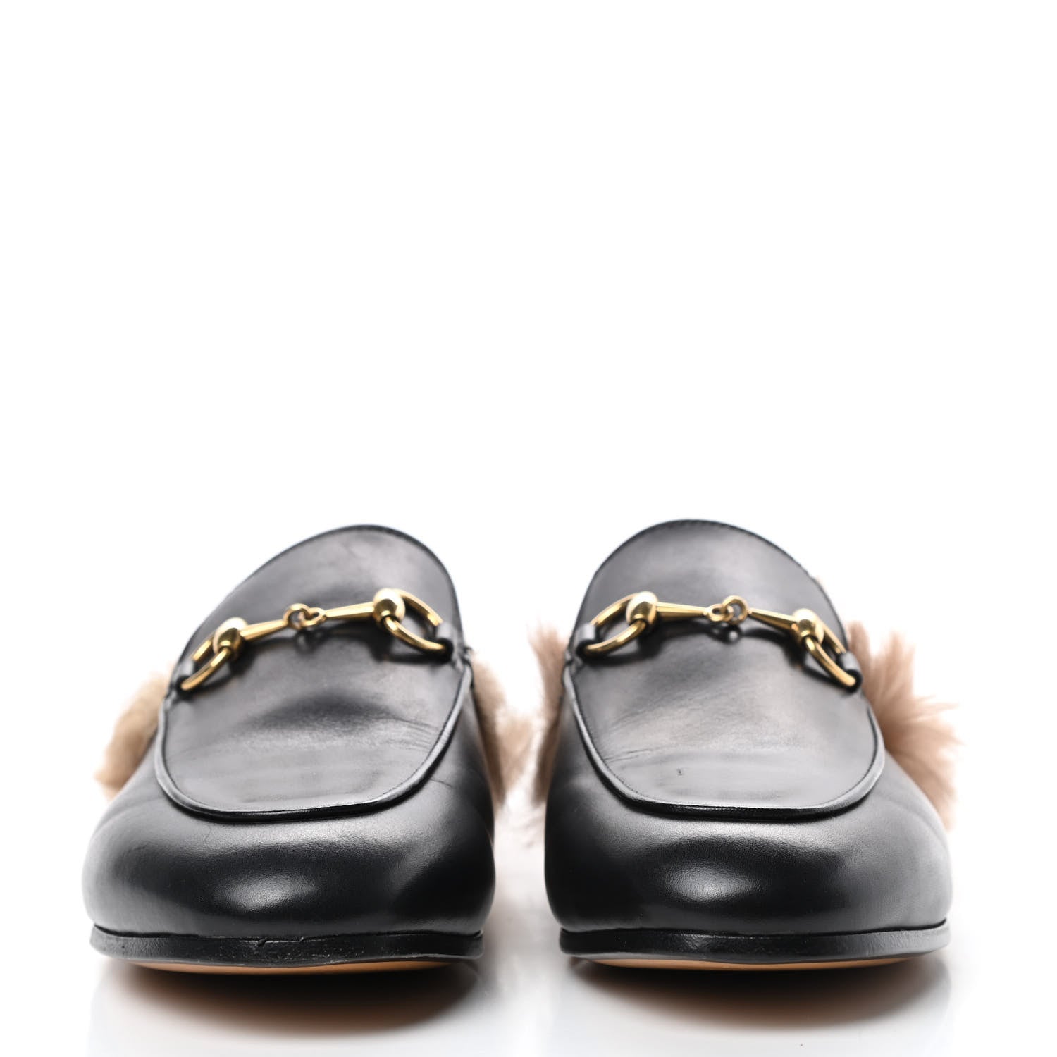 Gucci Calfskin Fur Womens Princetown Slippers 36 Black 2 of 12