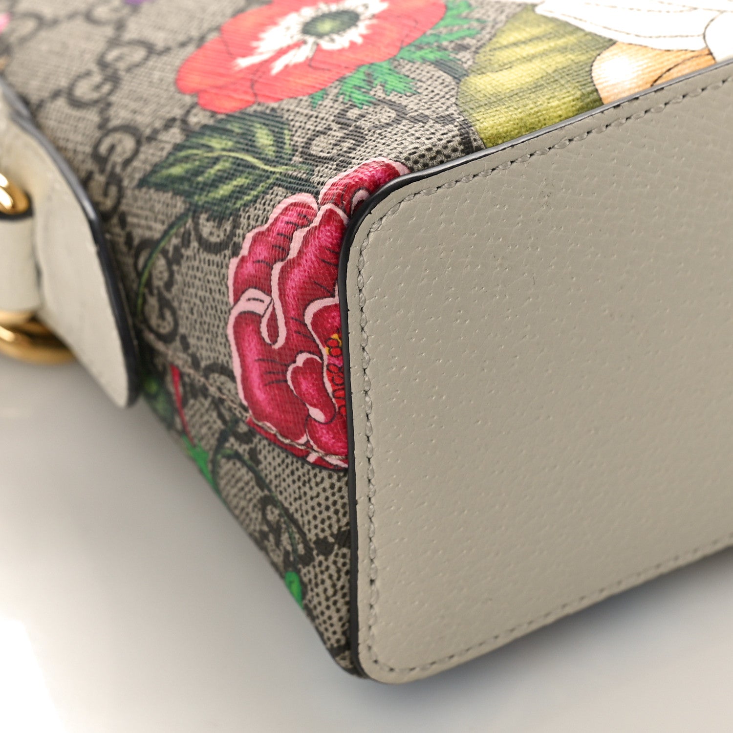 Gucci GG Supreme Monogram Flora Web GG Small Ophidia Dome Shoulder Bag White 7 of 9