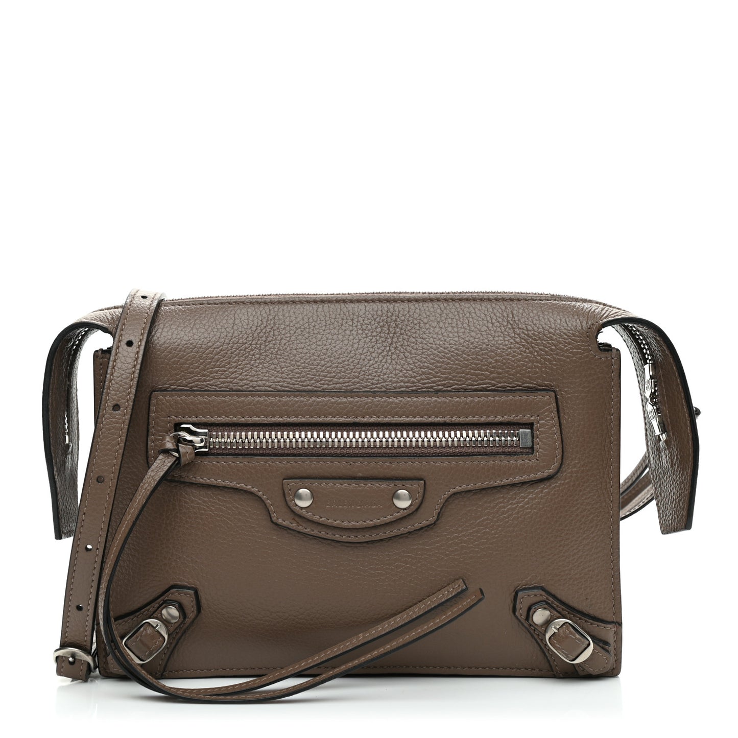 Grained Calfskin Neo Classic Aged Silver Multipouch Mink Grey