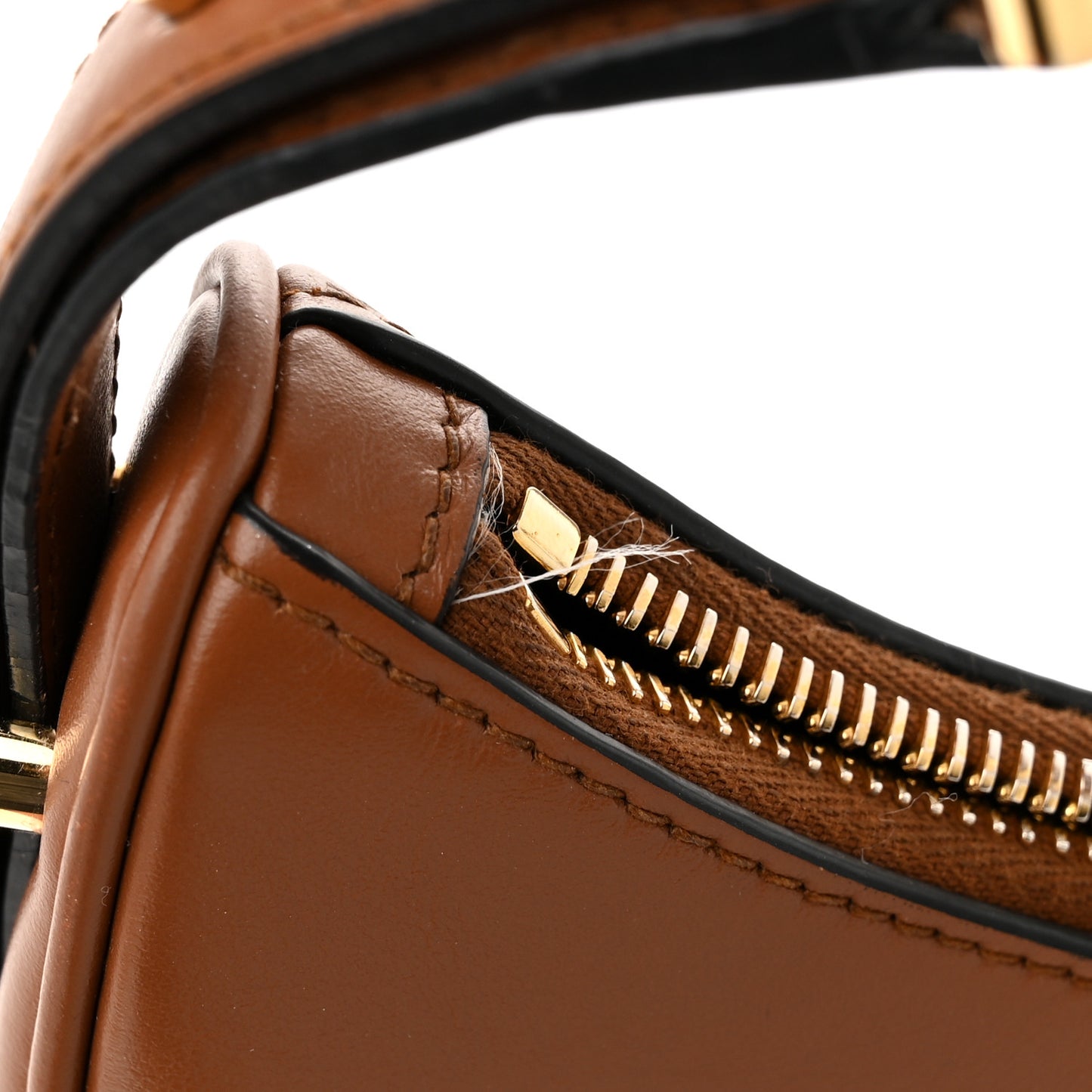 Soft Calfskin Arque Shoulder Bag Cognac