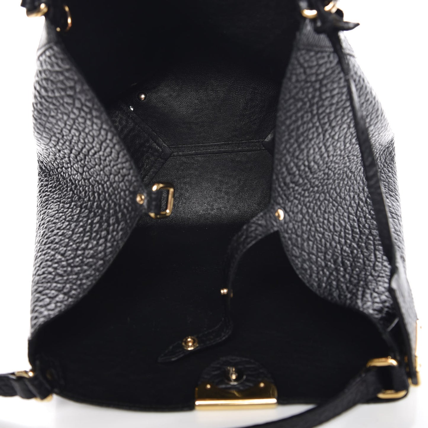 Signature Grain Calfskin Check Embossed Small Canterbury Tote Black