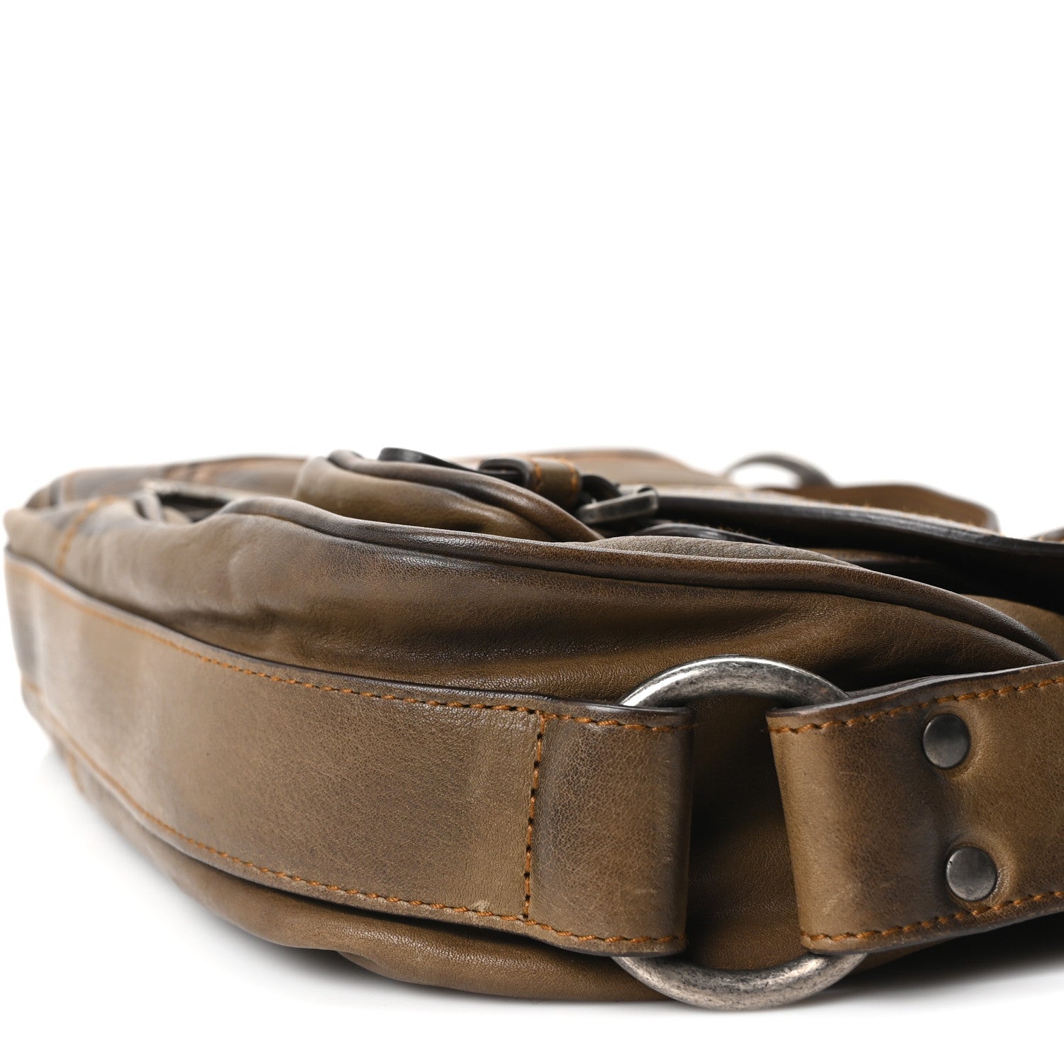 Christian Dior Calfskin Gaucho Double Saddle Bag Brown 10 of 10