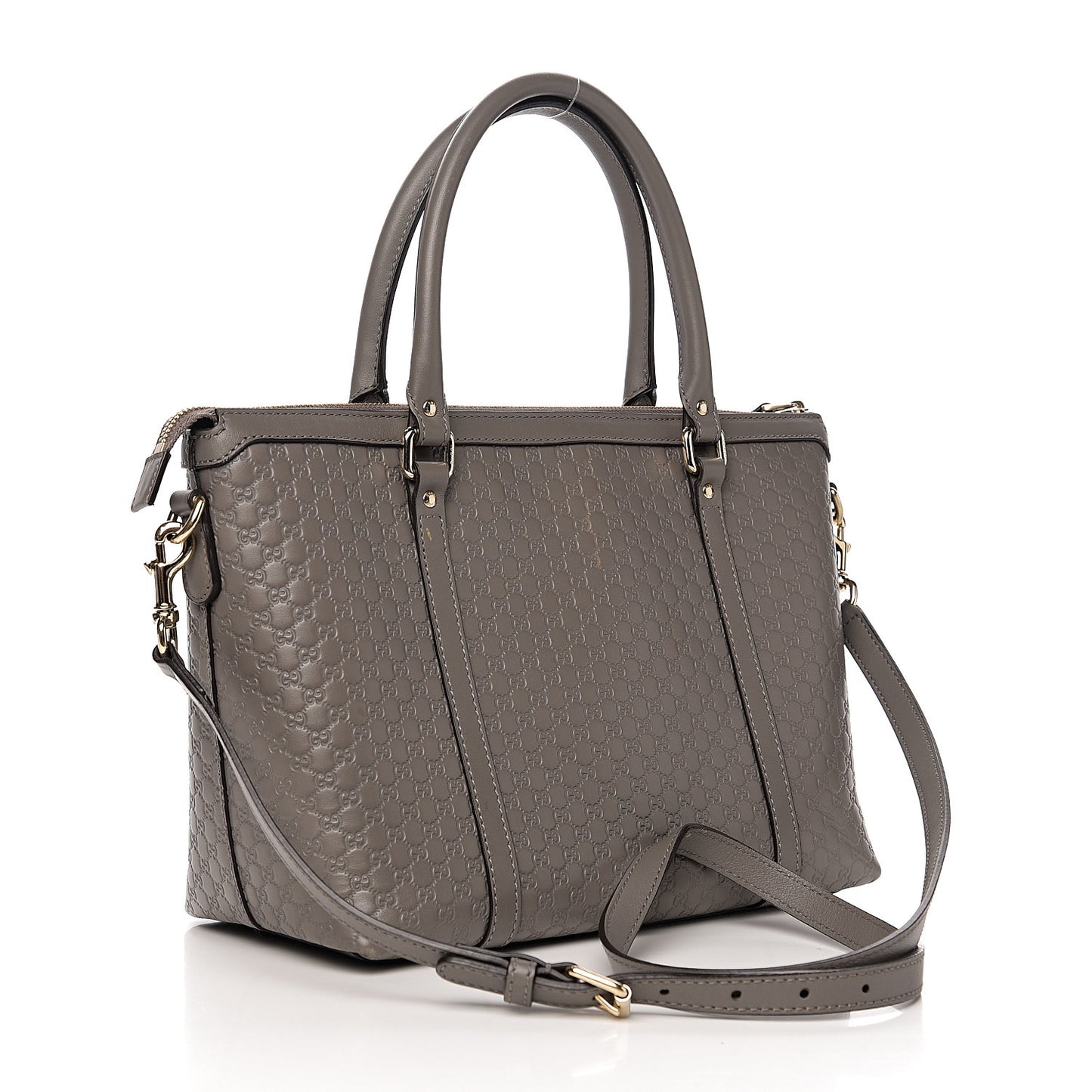 Soft Microguccissima Small Zippered Satchel Loess