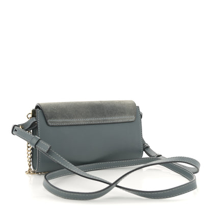 Chloe Suede Calfskin Mini Faye Shoulder Bag Cloudy Blue 3 of 13