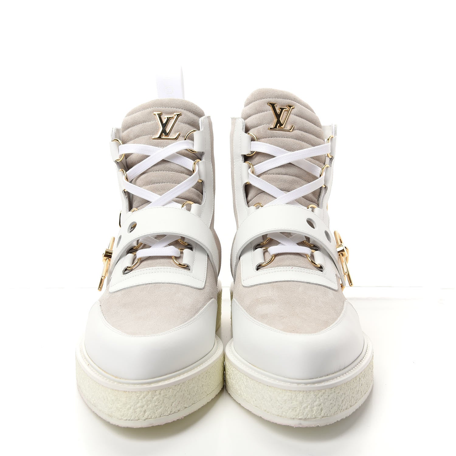 Louis Vuitton Calfskin Suede Mens Creeper Ankle Boots 9.5 White 2 of 12