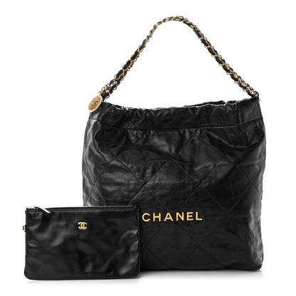 Chanel Shiny Calfskin Quilted Chanel 22 Black 1 of 11