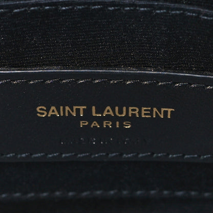 Saint Laurent Grained Lambskin Quilted Mini Becky Double Zip Bag Black 8 of 13