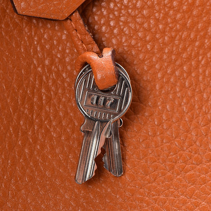 Hermes Taurillon Clemence Birkin 40 Orange 8 of 39