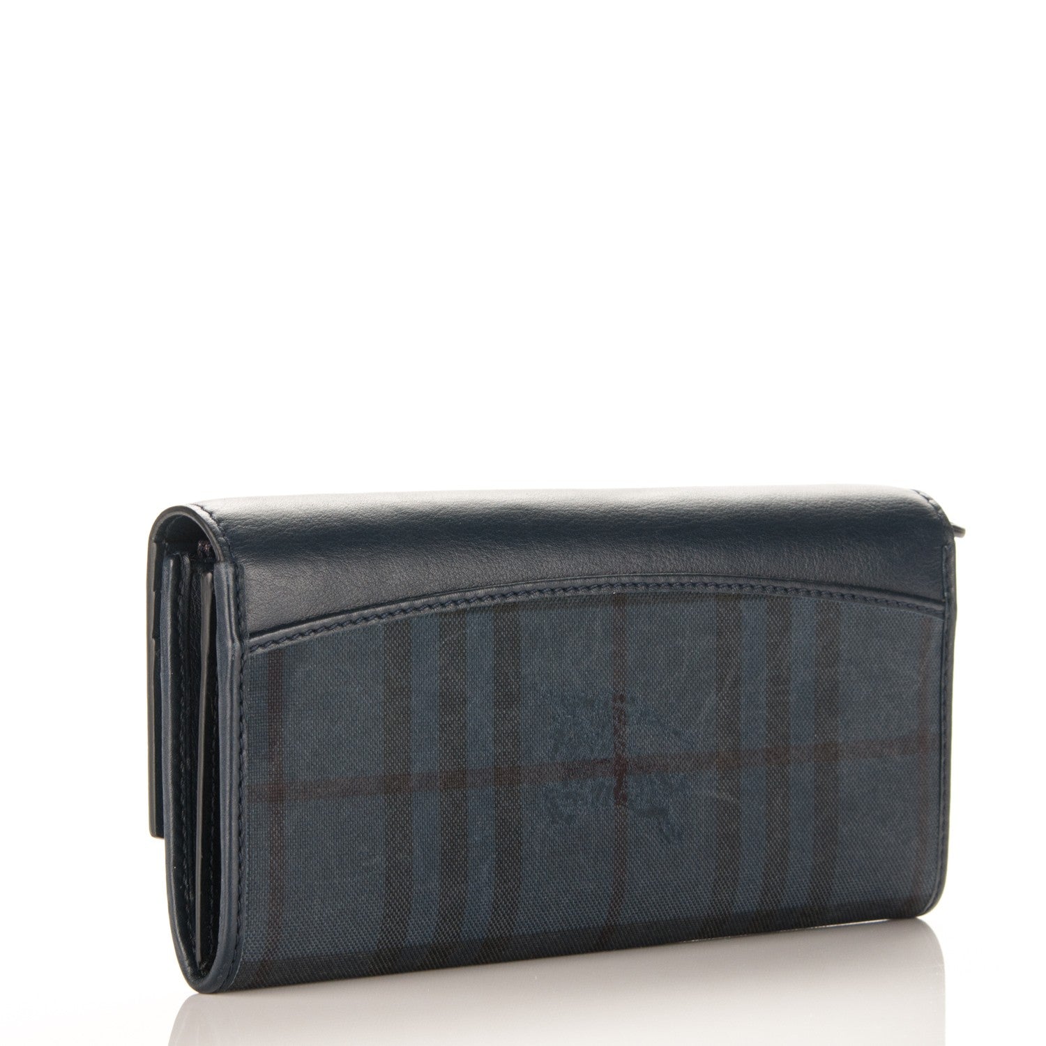 Burberry Calfskin Horseferry Check Porter Continental Wallet Navy 3 of 7